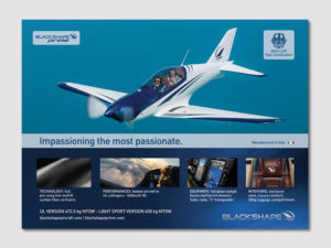 Blackshape advertising aircraft